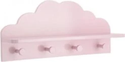 Atmosphera Wolk Kinderkapstok Met Plankje Roze - Roze - Klaar Voor Gebruik, Decoratief