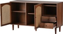 Merax Sideboard Houten Commode - Dressoir Met Rotan Deuren - Bruin 31 Merax Sideboard Houten Commode - Dressoir Met Rotan Deuren - Bruin -Baby Peuter Winkel 1200x649 4