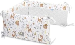 Sensillo Baby Bedbumper - Bedomrander - Anti Stootrand Ledikant - Bed Zijbeschermers - 180x30cm - Grijs Bosdiertjes -Baby Peuter Winkel 1200x729 1