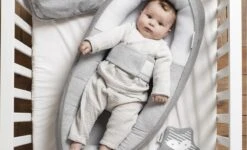 Doomoo Cocoon - Babynestje - Biologisch Katoen En 74 X 46 Cm - Classic Grey -Baby Peuter Winkel 1200x731