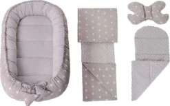 Medi Partners Knuffel Nest Set, Incl. Baby Nest 90x50 Verwijderbare Insert Deken, Plat Kussen En Vlinder Kussen, 100% Katoen, Grijs, Large, 5 Stuks 9 Medi Partners Knuffel Nest Set, Incl. Baby Nest 90x50 Verwijderbare Insert Deken, Plat Kussen En Vlinder Kussen, 100% Katoen, Grijs, Large, 5 Stuks -Baby Peuter Winkel 1200x749