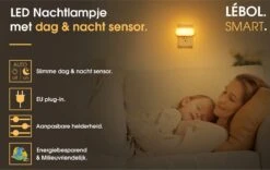 LÉBOL. Smart. - LED Nachtlampje Stopcontact X2 - Incl. E-Book - Dag & Nacht Sensor - Kinderen & Volwassenen - Warm Wit -Baby Peuter Winkel 1200x760 3