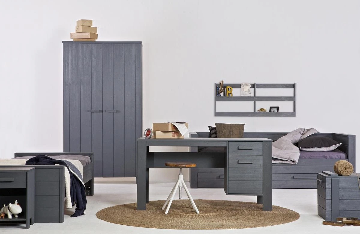 WOOOD Dennis Speelgoedkist - Grenen - Staal Grijs - 42x90x42 4 WOOOD Dennis Speelgoedkist - Grenen - Staal Grijs - 42x90x42 - Afbeelding 3