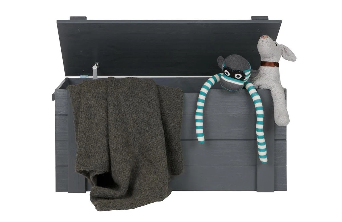 WOOOD Dennis Speelgoedkist - Grenen - Staal Grijs - 42x90x42 6 WOOOD Dennis Speelgoedkist - Grenen - Staal Grijs - 42x90x42 - Afbeelding 5