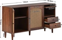 Merax Sideboard Houten Commode - Dressoir Met Rotan Deuren - Bruin 24 Merax Sideboard Houten Commode - Dressoir Met Rotan Deuren - Bruin -Baby Peuter Winkel 1200x784