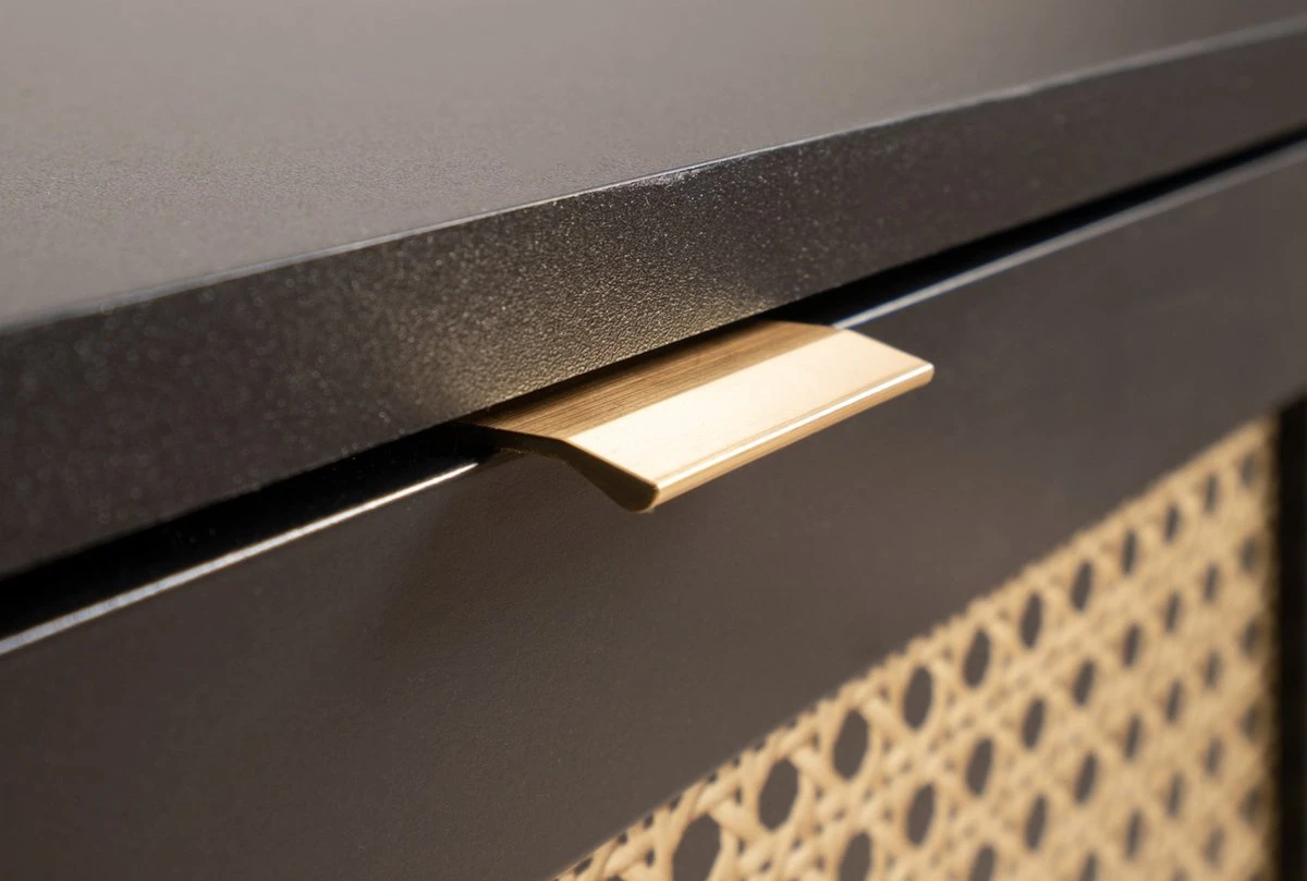 Commode 3 Tiroirs Impression Cannage Et Noir Vienna - L80 X H80 X P40 Cm 17 Commode 3 Tiroirs Impression Cannage Et Noir Vienna - L80 X H80 X P40 Cm - Afbeelding 15