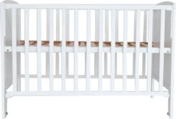 Prenatal Ledikant - Babybed - Babybedje Met Platte Spijlen - 60x120 Cm - Exclusief Matras - Wit