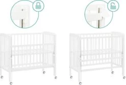 Wieg - Co-sleeper XL - 2 In 1 - 90 X 45 Cm - Incl. Matras - Massief Beukenhout – Nino - Fillikid -Baby Peuter Winkel 1200x810 3