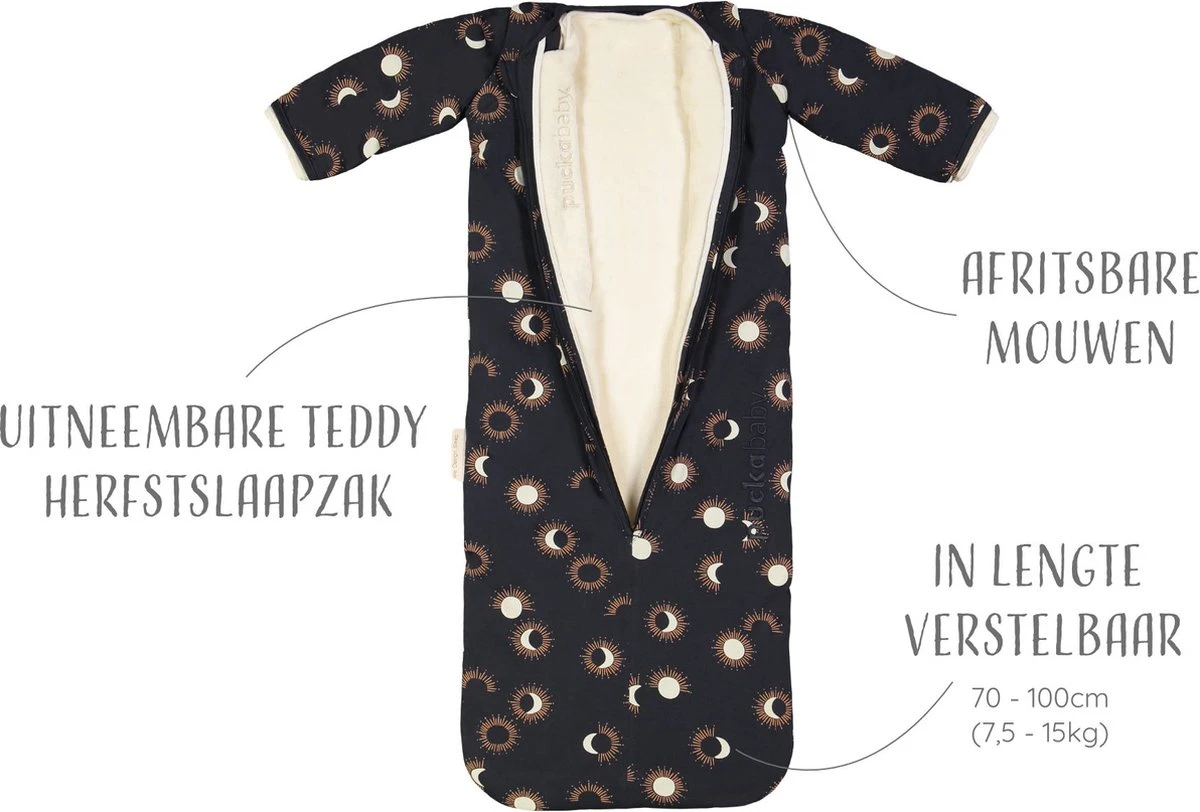 Puckababy Babyslaapzak Bag 4 Seasons 6m-2,5 J - 100 Cm - Eclipse Night 8 Puckababy Babyslaapzak Bag 4 Seasons 6m-2,5 J - 100 Cm - Eclipse Night - Afbeelding 6