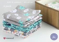 Flanellen Luiers - 80 X 80cm - 6 Pack - Flanellen Doeken Van Flanel Katoen - Mint - Fensilo -Baby Peuter Winkel 1200x861 3