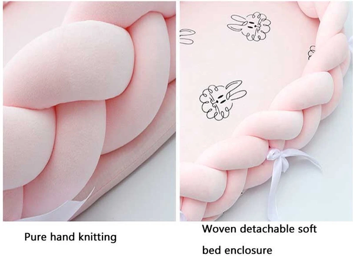 Buxibo - Draagbare Babynest - Co- Sleeper - Bed Bumper - Baby Bed Accessoires - Met Strikjes - Inclusief Bumper Rand - Verschoonmat - Veilig Slapen - Roze 6 Buxibo - Draagbare Babynest - Co- Sleeper - Bed Bumper - Baby Bed Accessoires - Met Strikjes - Inclusief Bumper Rand - Verschoonmat - Veilig Slapen - Roze - Afbeelding 4