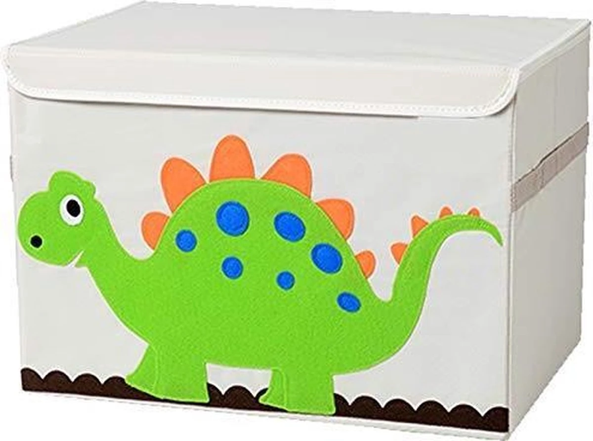 Opbergkist Kinderen - Speelgoedkist - Leuke Dino - Opbergmand Voor De Kinderkamer - Wasmand Kinderkamer - Opbergen Speelgoedmand - Wit - Groen 3 Opbergkist Kinderen - Speelgoedkist - Leuke Dino - Opbergmand Voor De Kinderkamer - Wasmand Kinderkamer - Opbergen Speelgoedmand - Wit - Groen