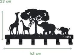 Jooba Kinderkapstok - Kinderkamer - 6 Haken - Jungle - Kapstok Hangend - Metaal - Zwart - Wandkapstok - Met Bevestigingsmateriaal 12 Jooba Kinderkapstok - Kinderkamer - 6 Haken - Jungle - Kapstok Hangend - Metaal - Zwart - Wandkapstok - Met Bevestigingsmateriaal -Baby Peuter Winkel 1200x893 5