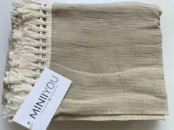 Hydrofiele Doek XL Met Franjes - 120x120 Cm - Taupe -Baby Peuter Winkel 1200x900 15