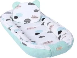 LUXE Babynestje 4 Delige SET / Kraamcadeau / GRATIS Wiegdeken Met Kussen / Wolken Mint 7 LUXE Babynestje 4 Delige SET / Kraamcadeau / GRATIS Wiegdeken Met Kussen / Wolken Mint -Baby Peuter Winkel 1200x907 8