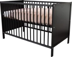 Ledikant - Colorfull Home - Babybed - Anett - Zwart - 120 X 60 Cm - Verstelbare Bodem -Baby Peuter Winkel 1200x945 2