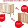 TiSsi® Peuterbed | Babybed Inklapbaar Hout Kleur Blanke Lak| Ledikant |houten Ledikantje | Kinderbed Opvouwbaar | Baby Bed Met Matras Opvouwbaar | Vouwbed | Inklapbare Kinderbed | Wieg | Kinderkamer | Kinderopvang -Baby Peuter Winkel 1200x954 2