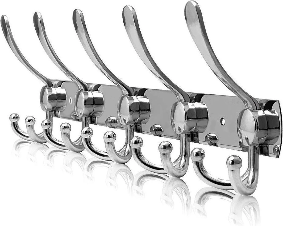 Merkloos Parya Home - 15-Haaks Wandkapstok - Muur / Wand Kapstok - Hangende Design Muurkapstok - Handdoekrek - RVS / Chroom 3 Merkloos Parya Home - 15-Haaks Wandkapstok - Muur / Wand Kapstok - Hangende Design Muurkapstok - Handdoekrek - RVS / Chroom