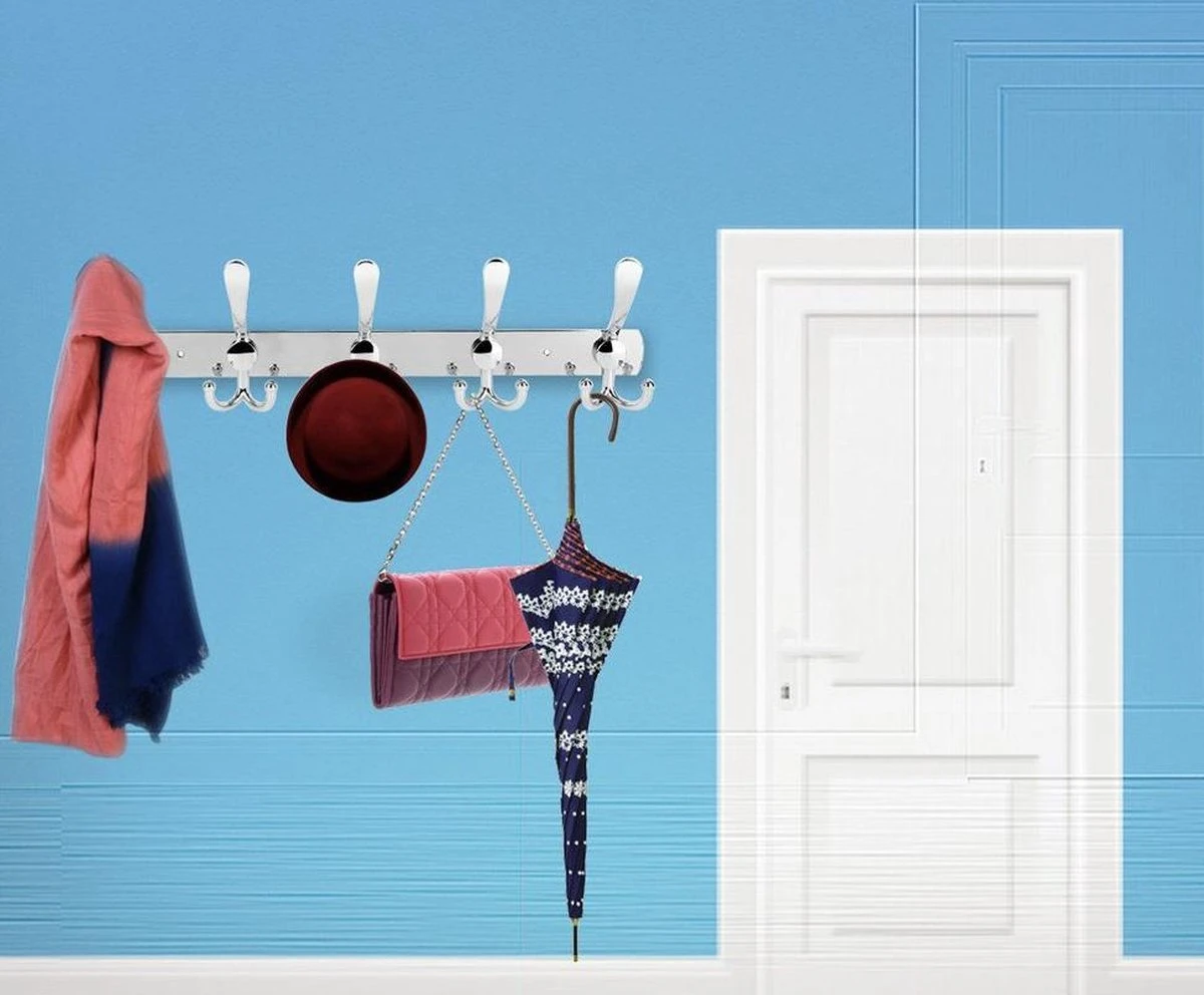 Merkloos Parya Home - 15-Haaks Wandkapstok - Muur / Wand Kapstok - Hangende Design Muurkapstok - Handdoekrek - RVS / Chroom 14 Merkloos Parya Home - 15-Haaks Wandkapstok - Muur / Wand Kapstok - Hangende Design Muurkapstok - Handdoekrek - RVS / Chroom - Afbeelding 12