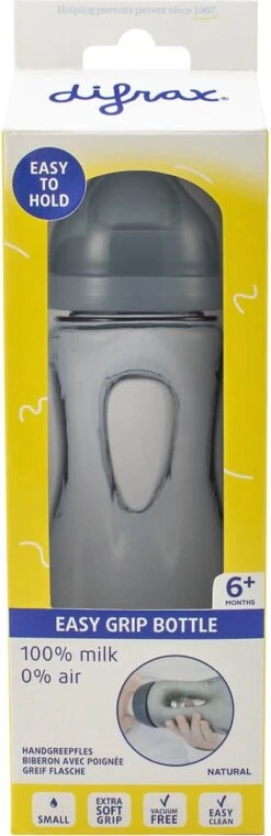 Difrax Handgreep Babyfles 240 Ml Natural - Anti-Colic - Stone|Grijs -Baby Peuter Winkel 390x1200 2