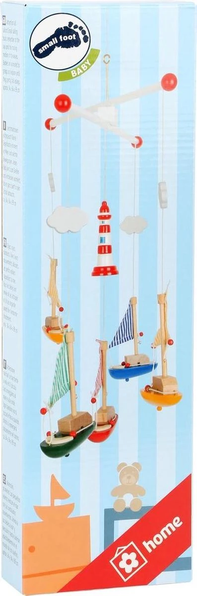 Houten Mobiel "houten Bootjes En Kleine Vuurtoren" 4 Houten Mobiel "houten Bootjes En Kleine Vuurtoren" - Afbeelding 2