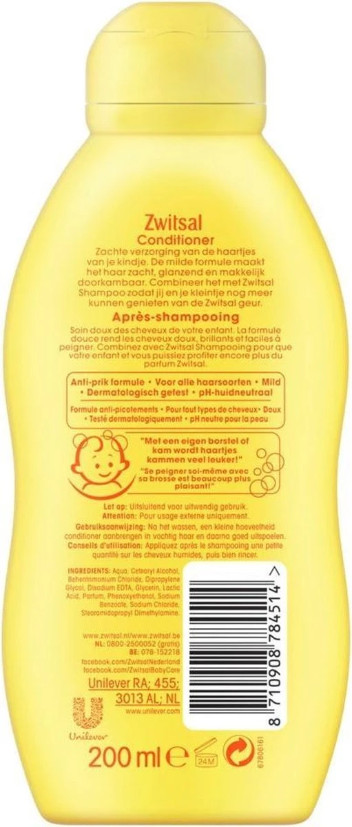 Zwitsal Conditoner - 6 X 200 Ml - Voordeelverpakking 6 Zwitsal Conditoner - 6 X 200 Ml - Voordeelverpakking - Afbeelding 4