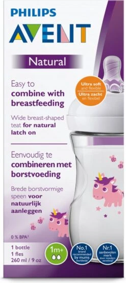 Philips Avent Natural Babyfles - SCF070/25 Babyfles (1m+) Voor Langzame Toevoer - 1x. -Baby Peuter Winkel 534x1200 6