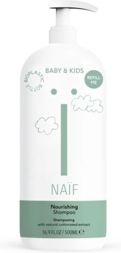 Naïf Voedende Shampoo Pompfles - Baby En Kids - 500ml - Met Natuurlijke Ingrediënten -Baby Peuter Winkel 572x1200