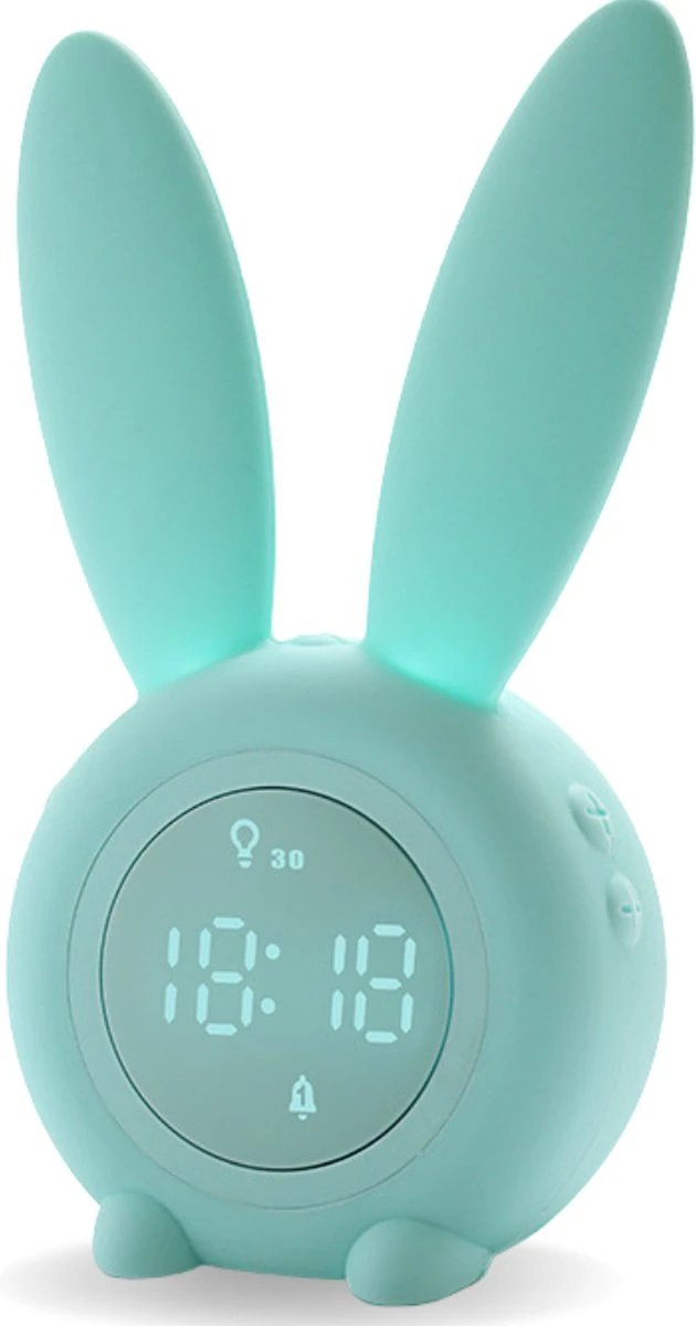Kwali.® Slaaptrainer Kinderen - Kinderwekker - Nachtlampje Kinderen - Groen Konijn 3 Kwali.® Slaaptrainer Kinderen - Kinderwekker - Nachtlampje Kinderen - Groen Konijn