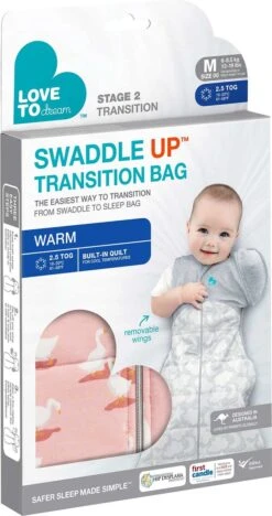 Love To Dream™ Swaddle Up™ Overgangsslaapzak – Medium 6 - 8,5 Kg – 2.5 TOG (16°C- 20°C) – Pink – Fase 2 Uitbakeren -Baby Peuter Winkel 633x1200 2