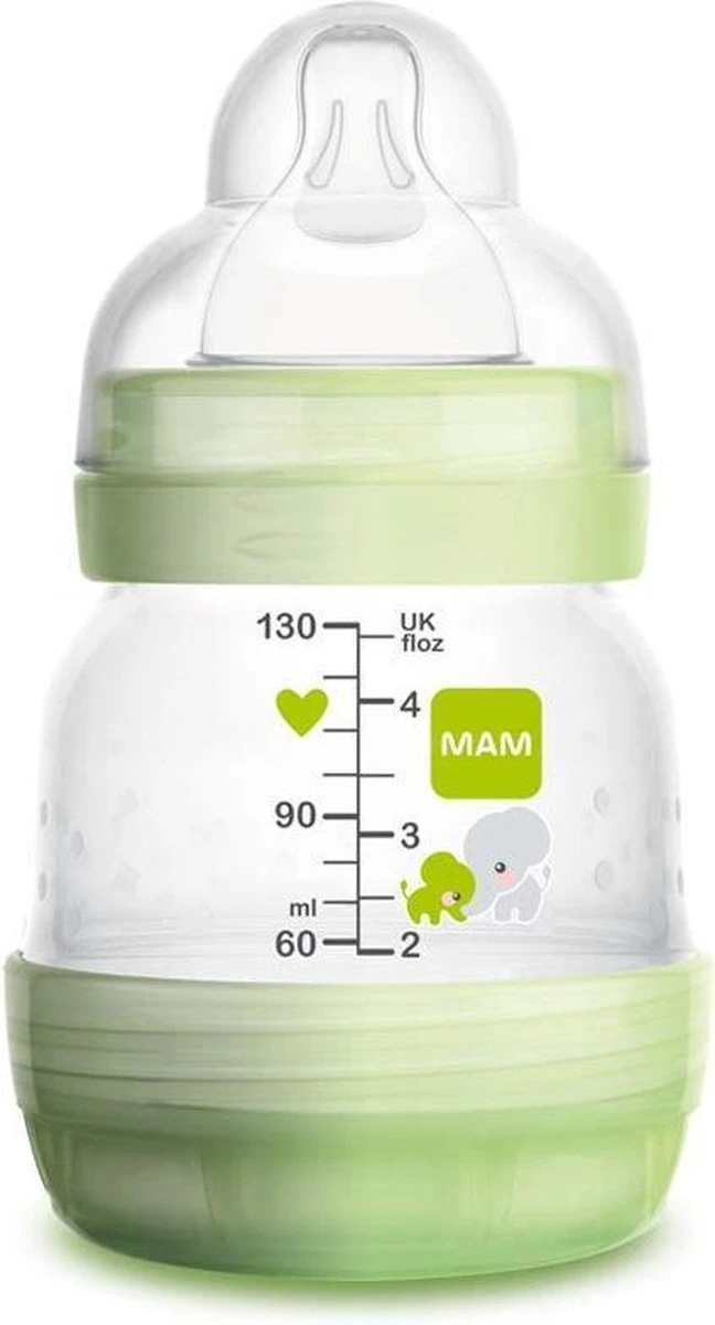 Mam Easy Anti Colic Zuigfles 130ml | Groen | Vanaf 0 Maanden | Ideale Drinkfles In Combinatie Met Borstvoeding 3 Mam Easy Anti Colic Zuigfles 130ml | Groen | Vanaf 0 Maanden | Ideale Drinkfles In Combinatie Met Borstvoeding