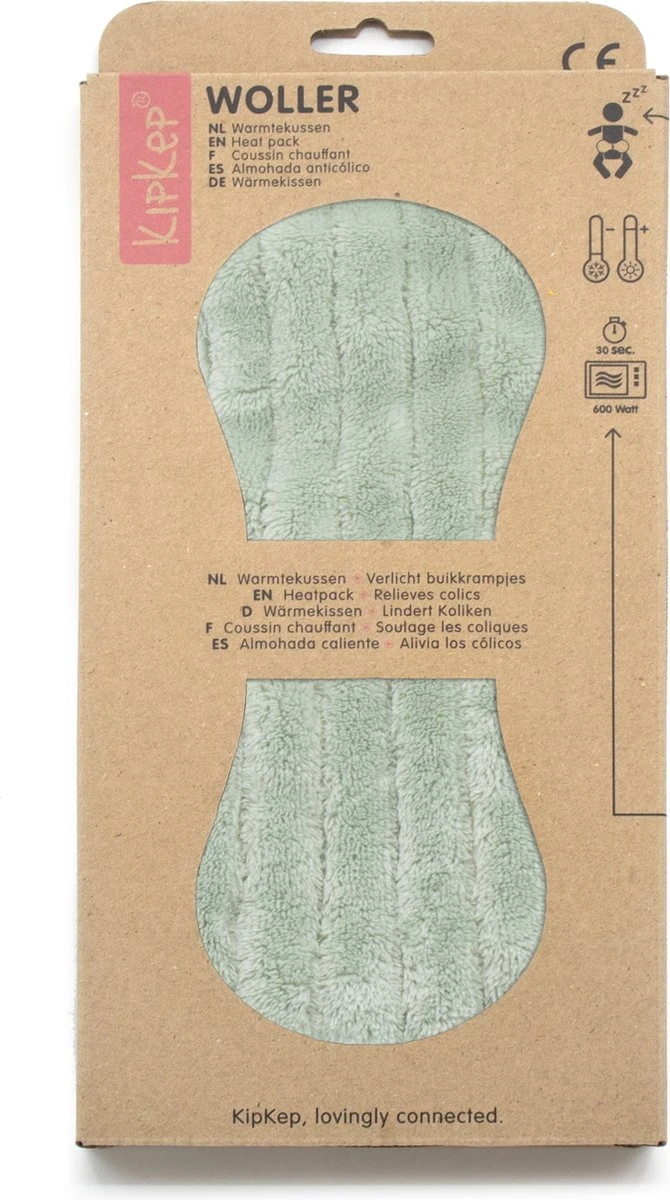 KipKep Woller Warmtekussen Deluxe - Pale Green (salie Groen) 9 KipKep Woller Warmtekussen Deluxe - Pale Green (salie Groen) - Afbeelding 7