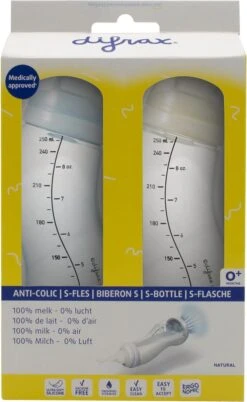 Difrax - S-Fles Duopack - Wit/Blauw - 250ml - 0+ Maanden -Baby Peuter Winkel 738x1200 7