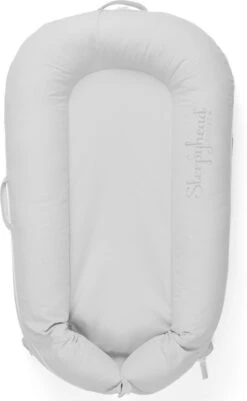 DockAtot Sleepyhead Deluxe+ Cloud Grey Grijs Babynestje - Ademend Materiaal - 0 Tot 8 Maanden