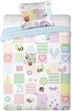 Dekbed BABY Ledikant Vlinders: 100x135/40x60 Cm