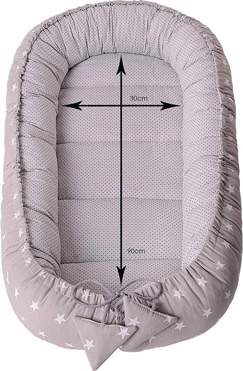 Medi Partners Knuffel Nest Set, Incl. Baby Nest 90x50 Verwijderbare Insert Deken, Plat Kussen En Vlinder Kussen, 100% Katoen, Grijs, Large, 5 Stuks 5 Medi Partners Knuffel Nest Set, Incl. Baby Nest 90x50 Verwijderbare Insert Deken, Plat Kussen En Vlinder Kussen, 100% Katoen, Grijs, Large, 5 Stuks - Afbeelding 3
