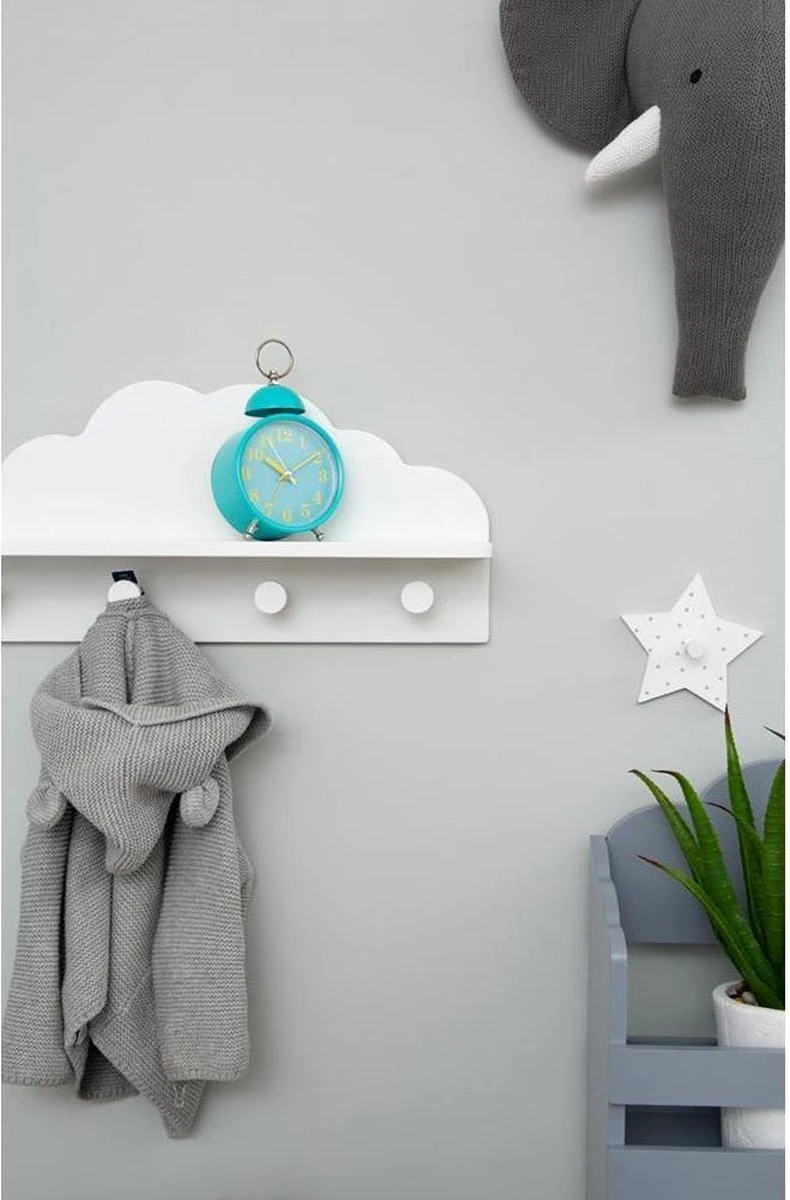 ATMOSPHERA Kapstok Witte Wolk - 4 Haken - Kinderdecoratie-kinderkapstok 5 ATMOSPHERA Kapstok Witte Wolk - 4 Haken - Kinderdecoratie-kinderkapstok - Afbeelding 3