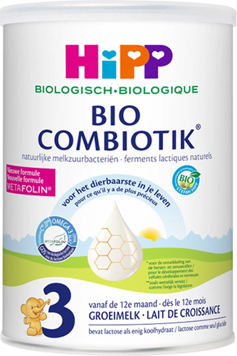 HiPP 3 Bio Combiotik Groeimelk - 800gr (vanaf De 12e Maand) 3 HiPP 3 Bio Combiotik Groeimelk - 800gr (vanaf De 12e Maand)