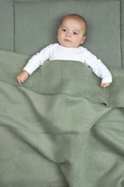 Meyco Uni Ledikant Deken - Forest Green - 100x150cm -Baby Peuter Winkel 801x1200 45