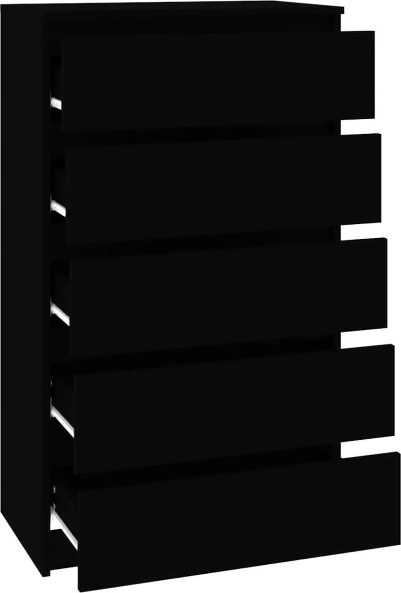 VidaXL Ladekast 60x36x103 Cm Bewerkt Hout Zwart 10 VidaXL Ladekast 60x36x103 Cm Bewerkt Hout Zwart - Afbeelding 8