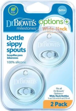 Dr. Brown's Options+ Anti-colic Sippy Spout - Voor Brede Halsfles - 2 Stuks