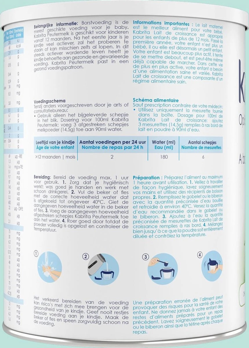 Kabrita 3 Peutermelk - Babyvoeding 12+ Maanden - 800g 5 Kabrita 3 Peutermelk - Babyvoeding 12+ Maanden - 800g - Afbeelding 3