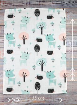 Spuugdoekjes – Monddoekjes – 10 Pack - Flanellen Doeken - Monddoekje 35x50cm – 100% Katoen – Fensilo – Spuugdoek Unisex – Wit – Dieren - Grijs - Flanellen Luiers -Baby Peuter Winkel 886x1200