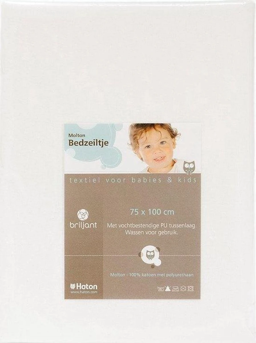 Briljant Baby - Molton Bedzeil - 75x100 - Sandwich - Wit 4 Briljant Baby - Molton Bedzeil - 75x100 - Sandwich - Wit - Afbeelding 2