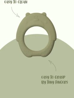 J.Børn Silicone Bijtring Beer - Sage - Bijtspeelgoed - Baby