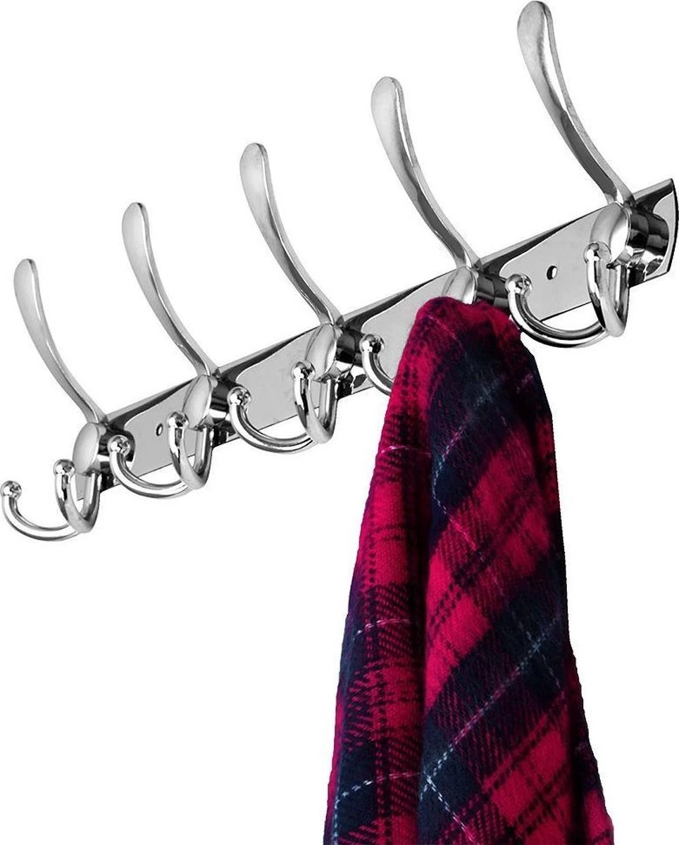 Merkloos Parya Home - 15-Haaks Wandkapstok - Muur / Wand Kapstok - Hangende Design Muurkapstok - Handdoekrek - RVS / Chroom 10 Merkloos Parya Home - 15-Haaks Wandkapstok - Muur / Wand Kapstok - Hangende Design Muurkapstok - Handdoekrek - RVS / Chroom - Afbeelding 8