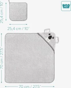 Navaris Badcape Met Capuchon Voor Baby - Set Met Badcape En Washandje - 100% Bamboe - Voor Baby's Van 0-12 Maanden - Oeko-tex Gecertificeerd - Koala -Baby Peuter Winkel 975x1200 2
