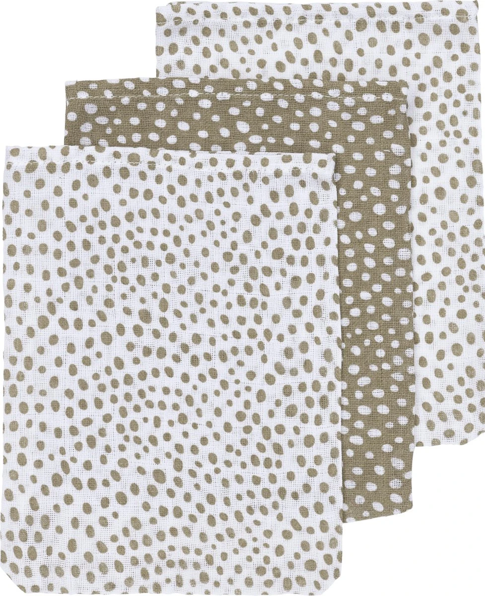 Meyco Hydrofiele Washandjes 3-pack Cheetah - Taupe 3 Meyco Hydrofiele Washandjes 3-pack Cheetah - Taupe