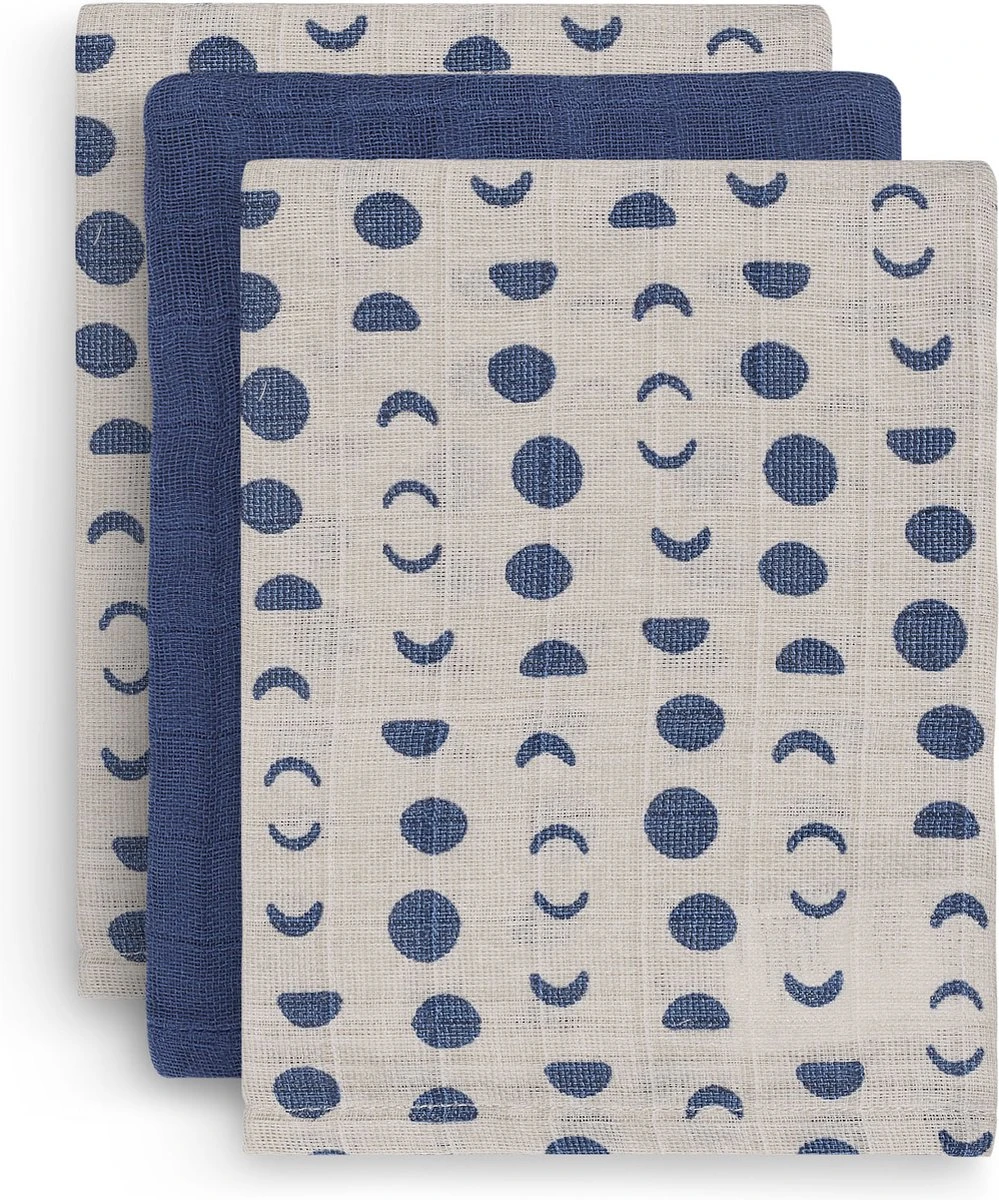 Jollein Baby Hydrofiel Washandje Moonlight - 3 Stuks 3 Jollein Baby Hydrofiel Washandje Moonlight - 3 Stuks